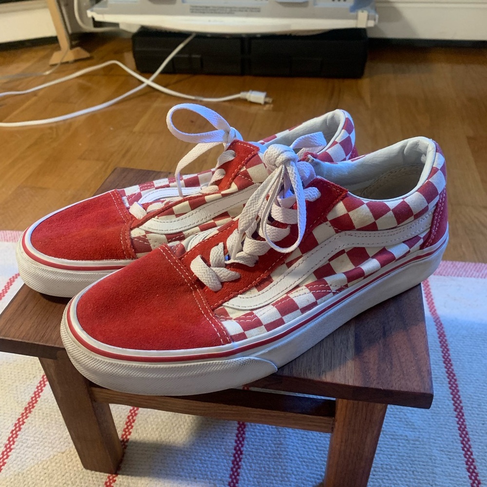 Vans old skool checkerboard red & white